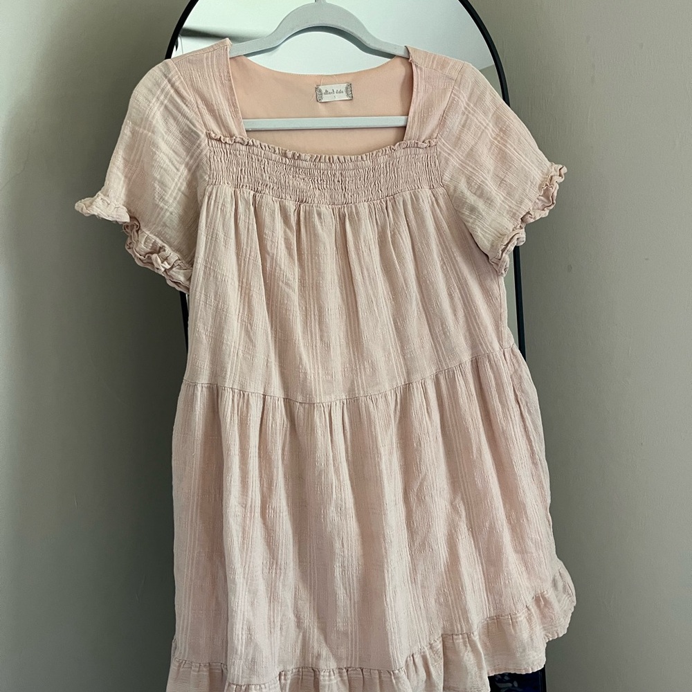 Altar'd State Pink Ruffled Tiered Mini Sundress - Picture 2 of 4